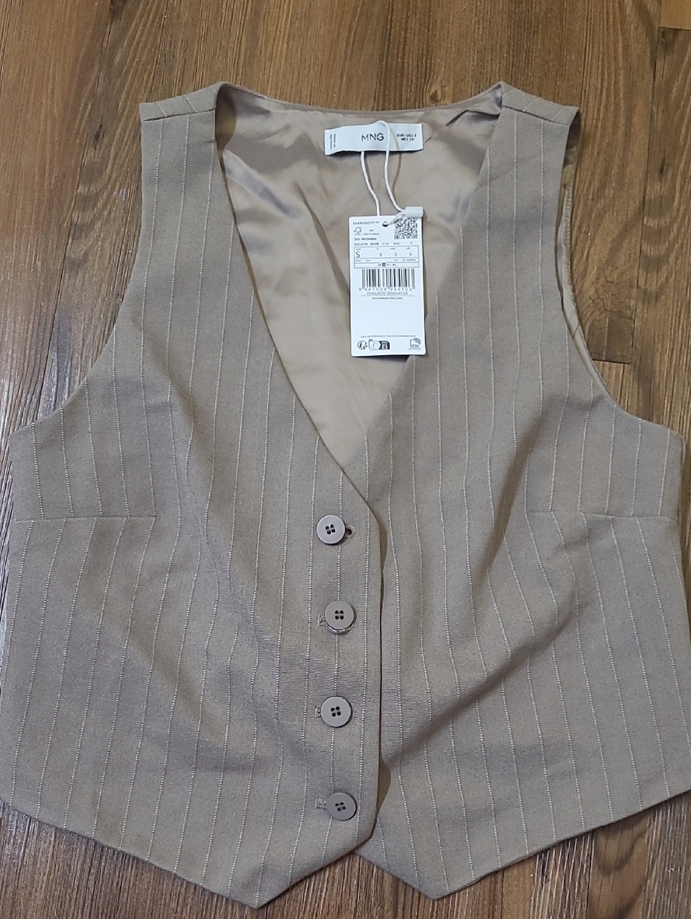 Mango Satin Light Beige Vest